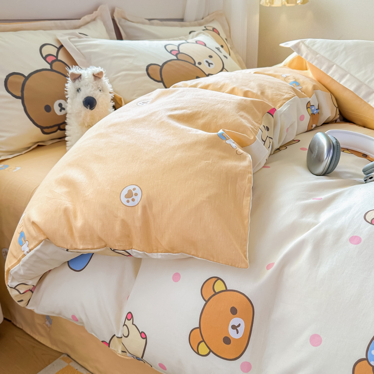 91家纺网 家纺一手货源 找家纺 浩诚 2026新款全棉卡通四件套第4批（陆续更新） 轻松小熊