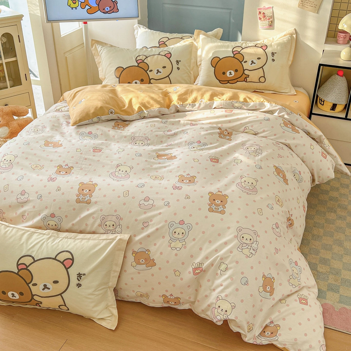 91家纺网 家纺一手货源 找家纺 浩诚 2026新款全棉卡通四件套第4批（陆续更新） 快乐小熊
