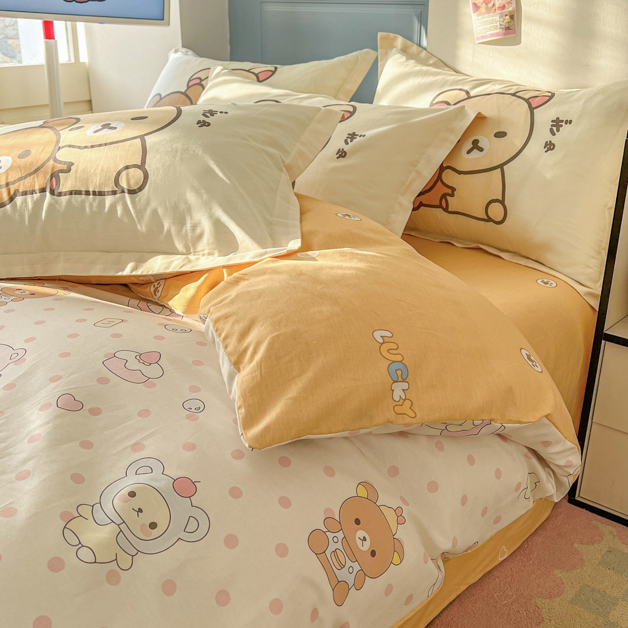91家纺网 家纺一手货源 找家纺 浩诚 2026新款全棉卡通四件套第4批（陆续更新） 快乐小熊