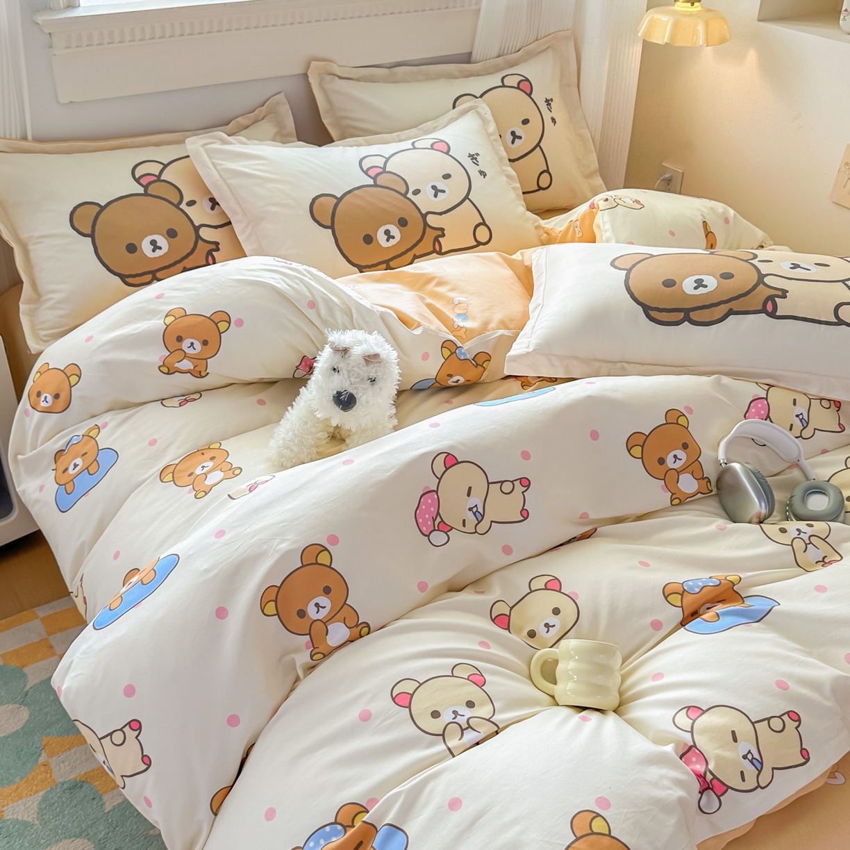 91家纺网 家纺一手货源 找家纺 浩诚 2026新款全棉卡通四件套第4批（陆续更新） 轻松小熊