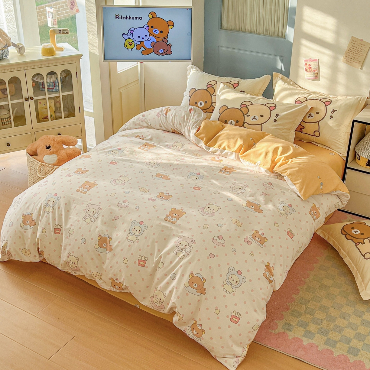 91家纺网 家纺一手货源 找家纺 浩诚 2026新款全棉卡通四件套第4批（陆续更新） 快乐小熊