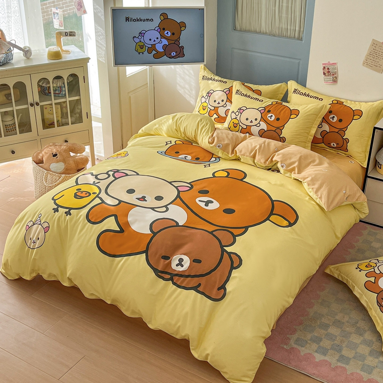 91家纺网 家纺一手货源 找家纺 浩诚 2026新款全棉卡通四件套第4批（陆续更新） 开心小熊