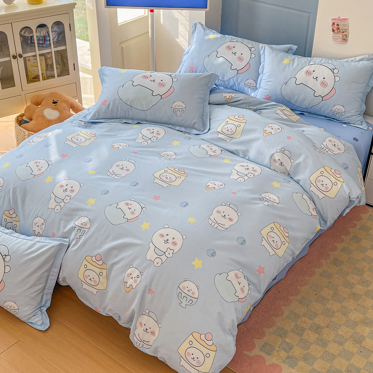 91家纺网 家纺一手货源 找家纺 浩诚 2026新款全棉卡通四件套第4批（陆续更新） 欢乐小熊