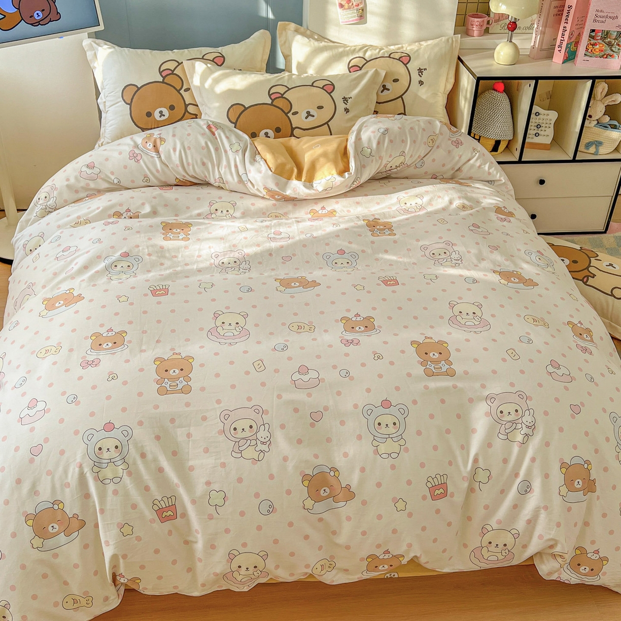 91家纺网 家纺一手货源 找家纺 浩诚 2026新款全棉卡通四件套第4批（陆续更新） 快乐小熊