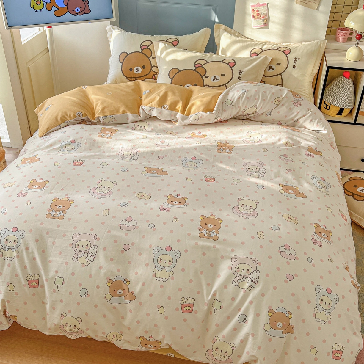 91家纺网 家纺一手货源 找家纺 浩诚 2026新款全棉卡通四件套第4批（陆续更新） 快乐小熊
