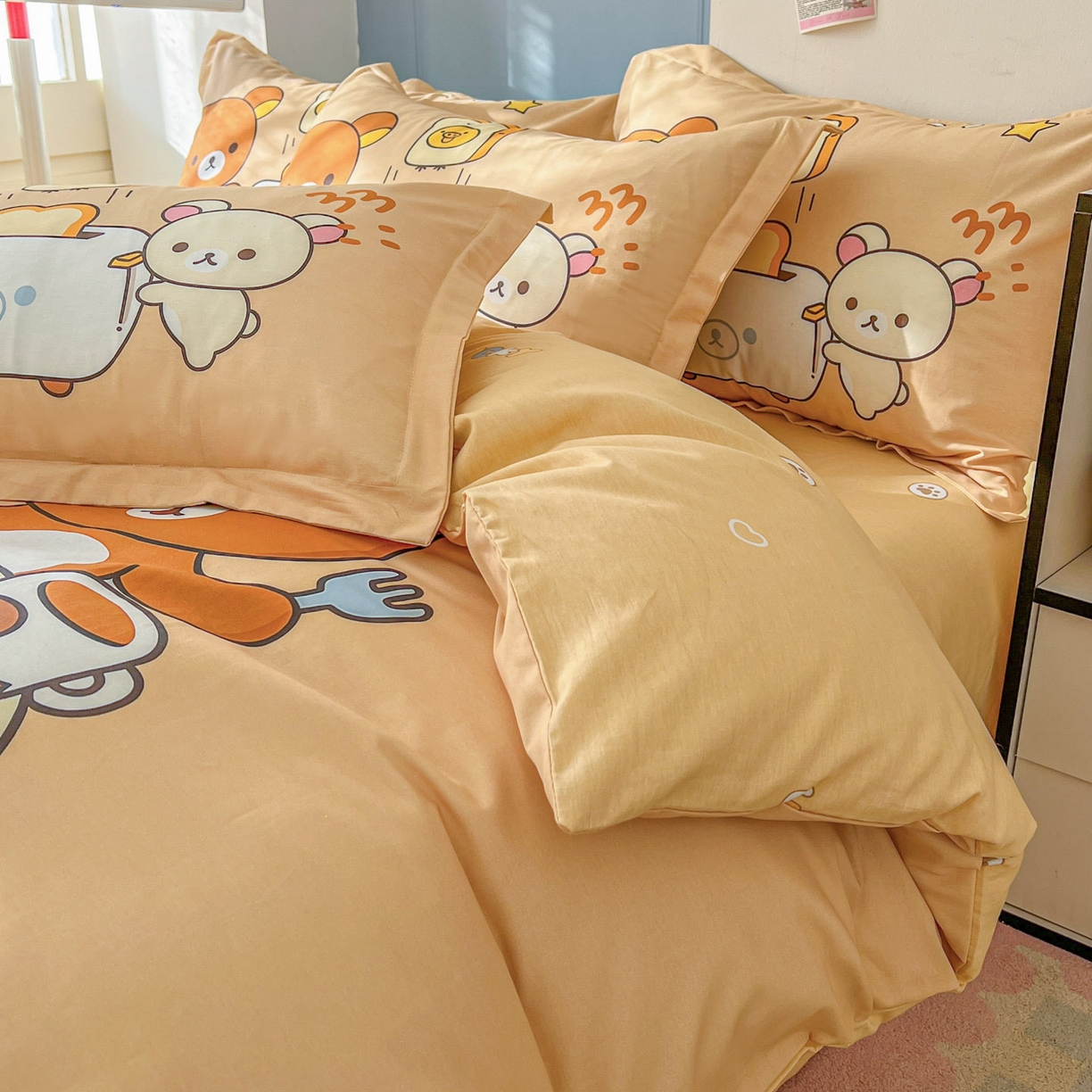 91家纺网 家纺一手货源 找家纺 浩诚 2026新款全棉卡通四件套第4批（陆续更新） 美食小熊