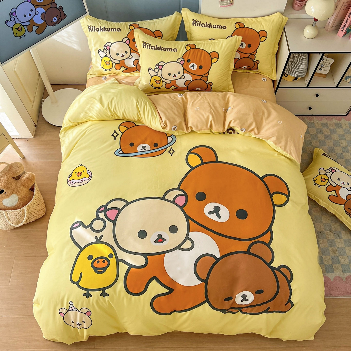 91家纺网 家纺一手货源 找家纺 浩诚 2026新款全棉卡通四件套第4批（陆续更新） 开心小熊