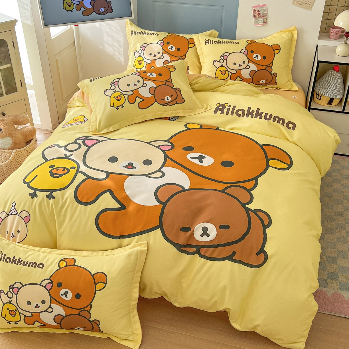 91家纺网 家纺一手货源 找家纺 浩诚 2026新款全棉卡通四件套第4批（陆续更新） 开心小熊