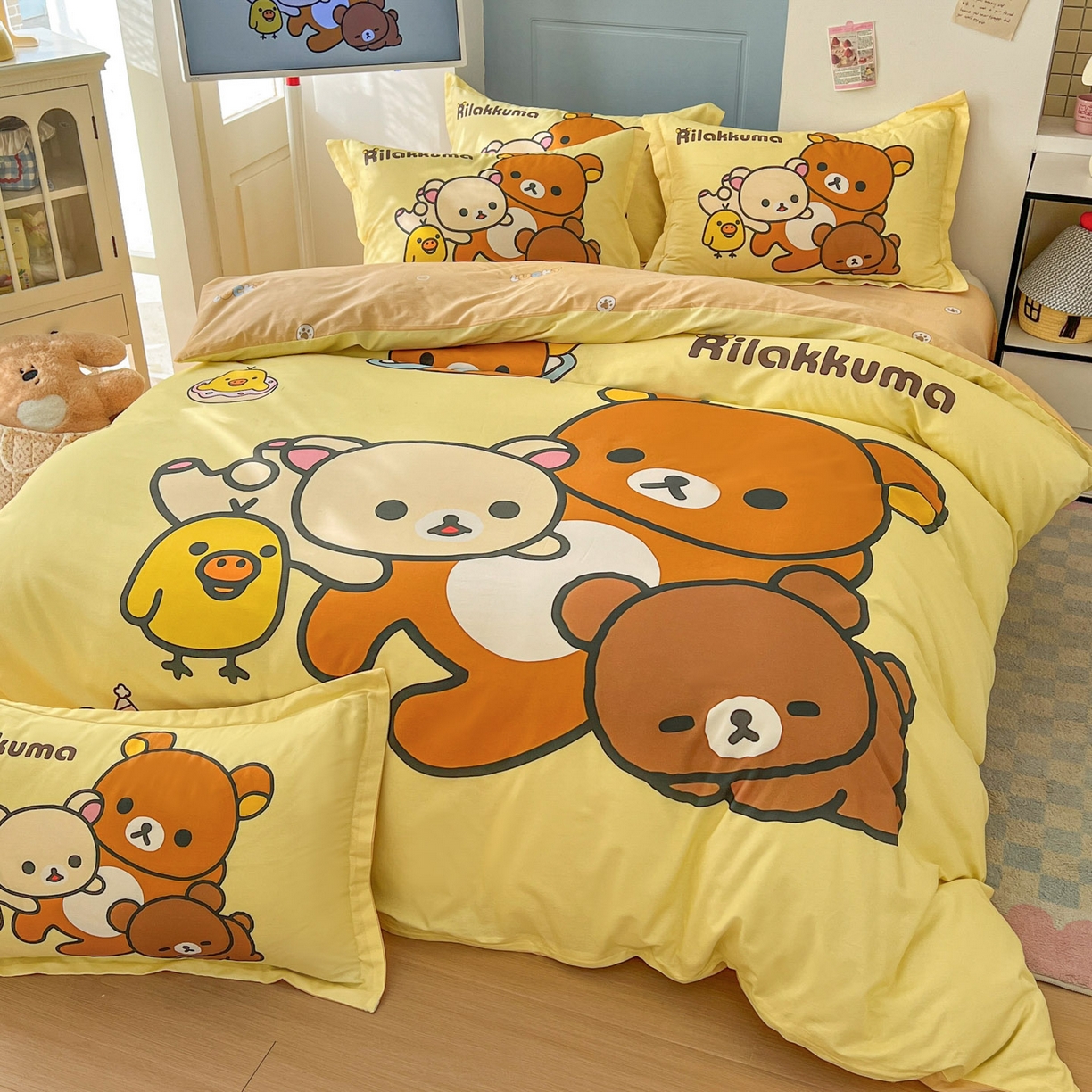 91家纺网 家纺一手货源 找家纺 浩诚 2026新款全棉卡通四件套第4批（陆续更新） 开心小熊