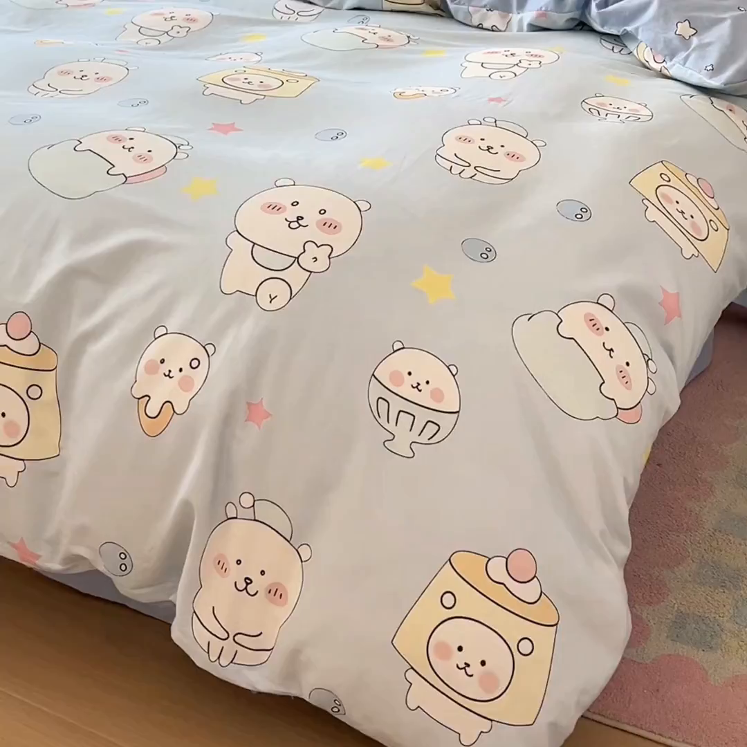 91家纺网 家纺一手货源 找家纺 浩诚 2026新款全棉卡通四件套第4批（陆续更新） 欢乐小熊