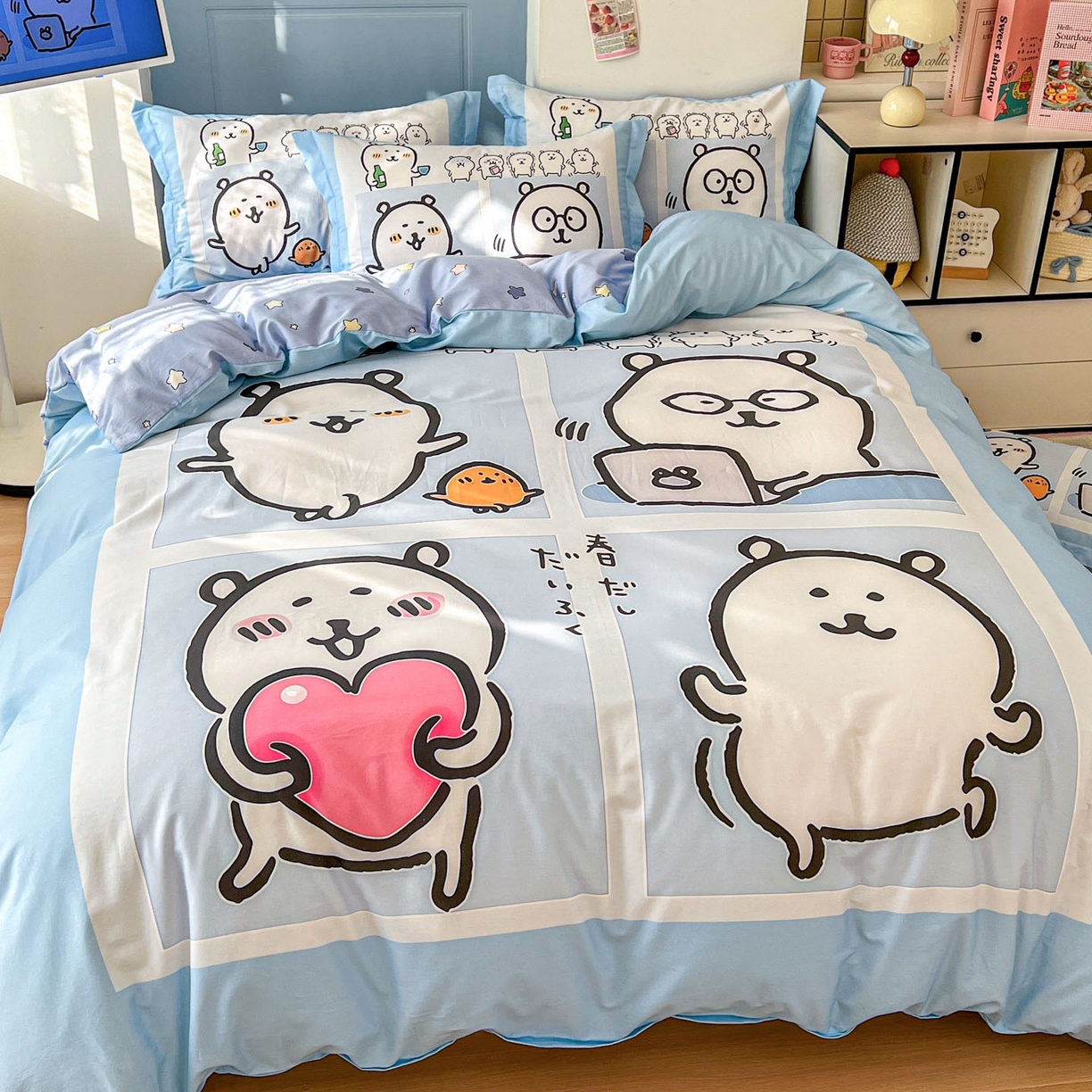 91家纺网 家纺一手货源 找家纺 浩诚 2026新款全棉卡通四件套第4批（陆续更新） 自嗨小熊