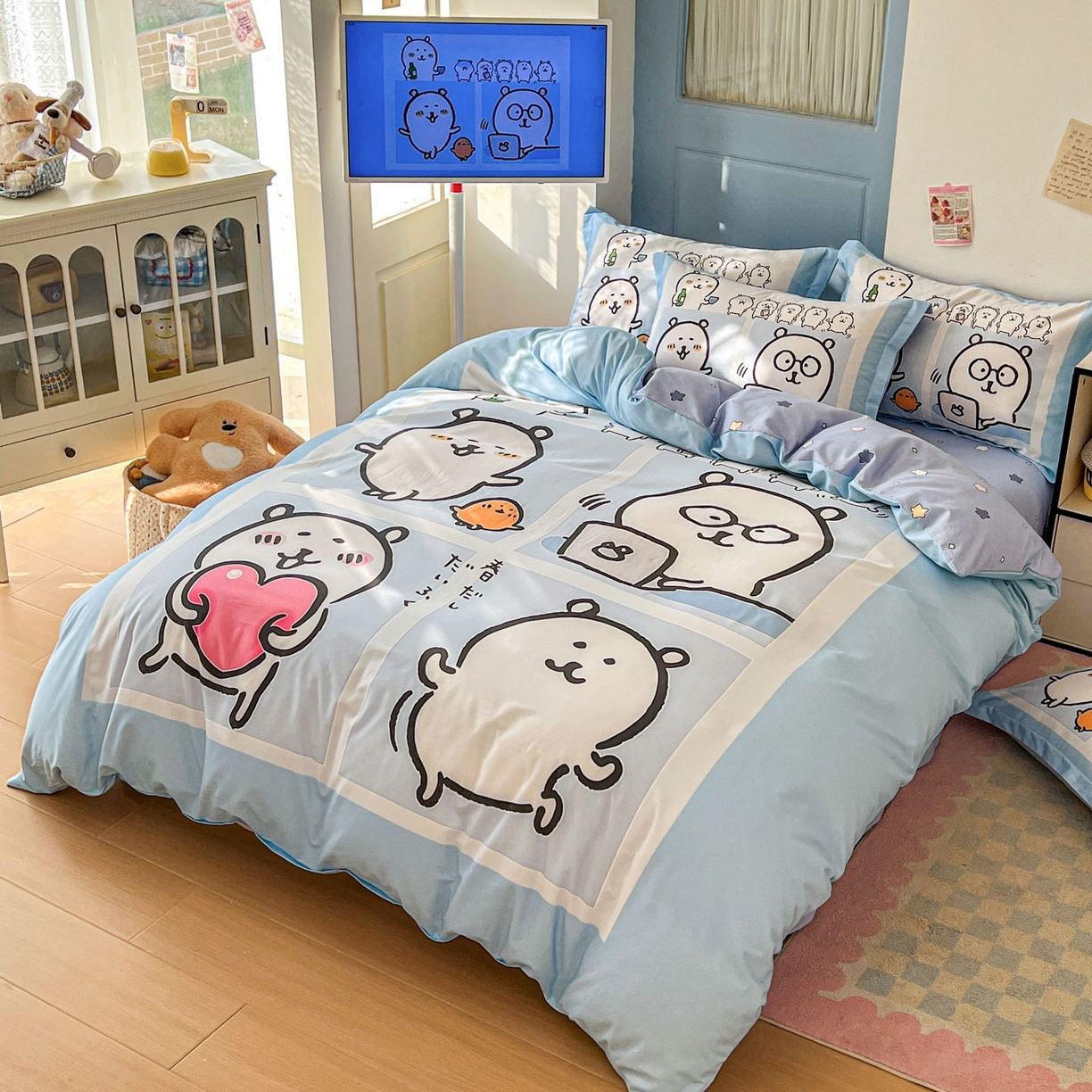 91家纺网 家纺一手货源 找家纺 浩诚 2026新款全棉卡通四件套第4批（陆续更新） 自嗨小熊