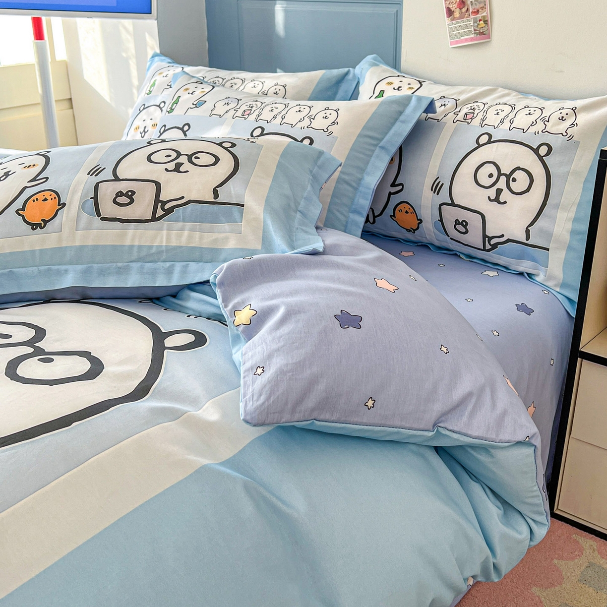 91家纺网 家纺一手货源 找家纺 浩诚 2026新款全棉卡通四件套第4批（陆续更新） 自嗨小熊