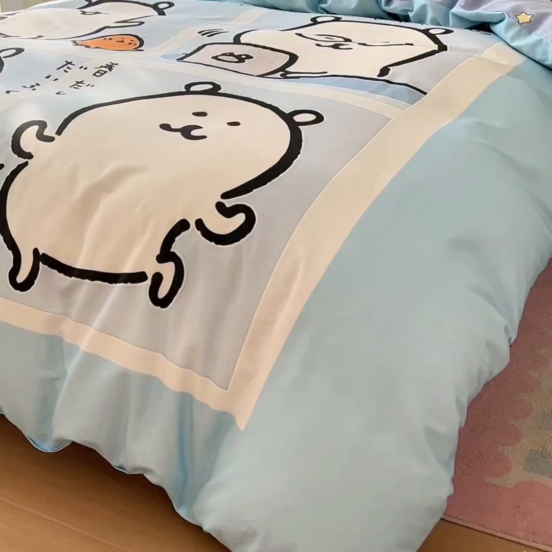 91家纺网 家纺一手货源 找家纺 浩诚 2026新款全棉卡通四件套第4批（陆续更新） 自嗨小熊