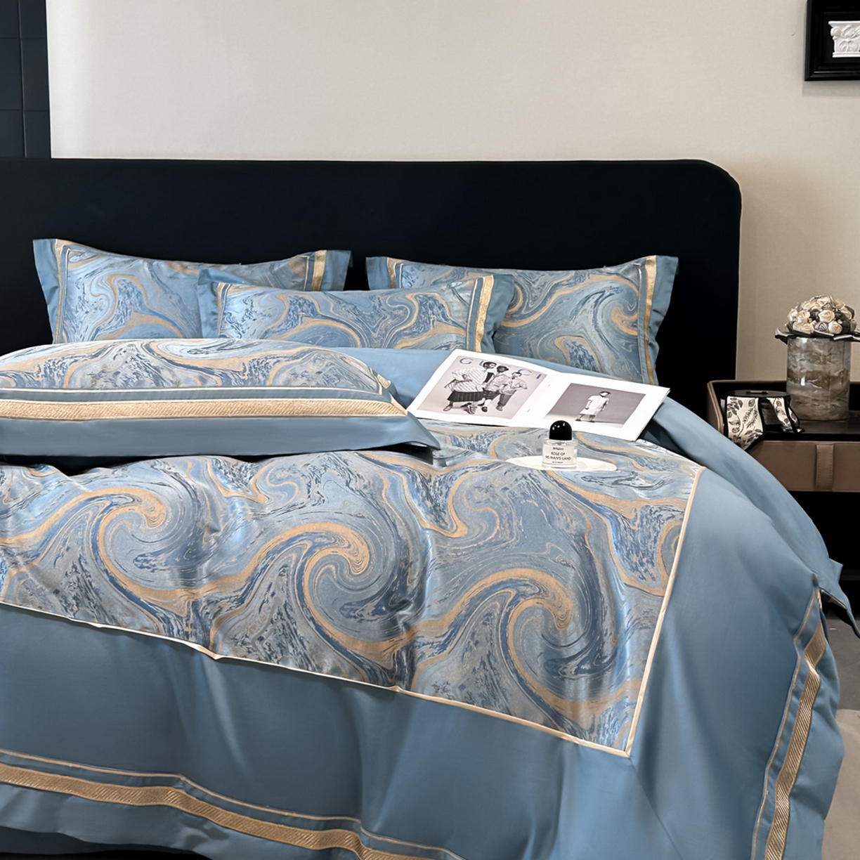 91家纺网 家纺一手货源 找家纺 （总）博纳家纺 2026春夏新款全棉纯棉高精密色织提花绣花四件套-炫彩年华