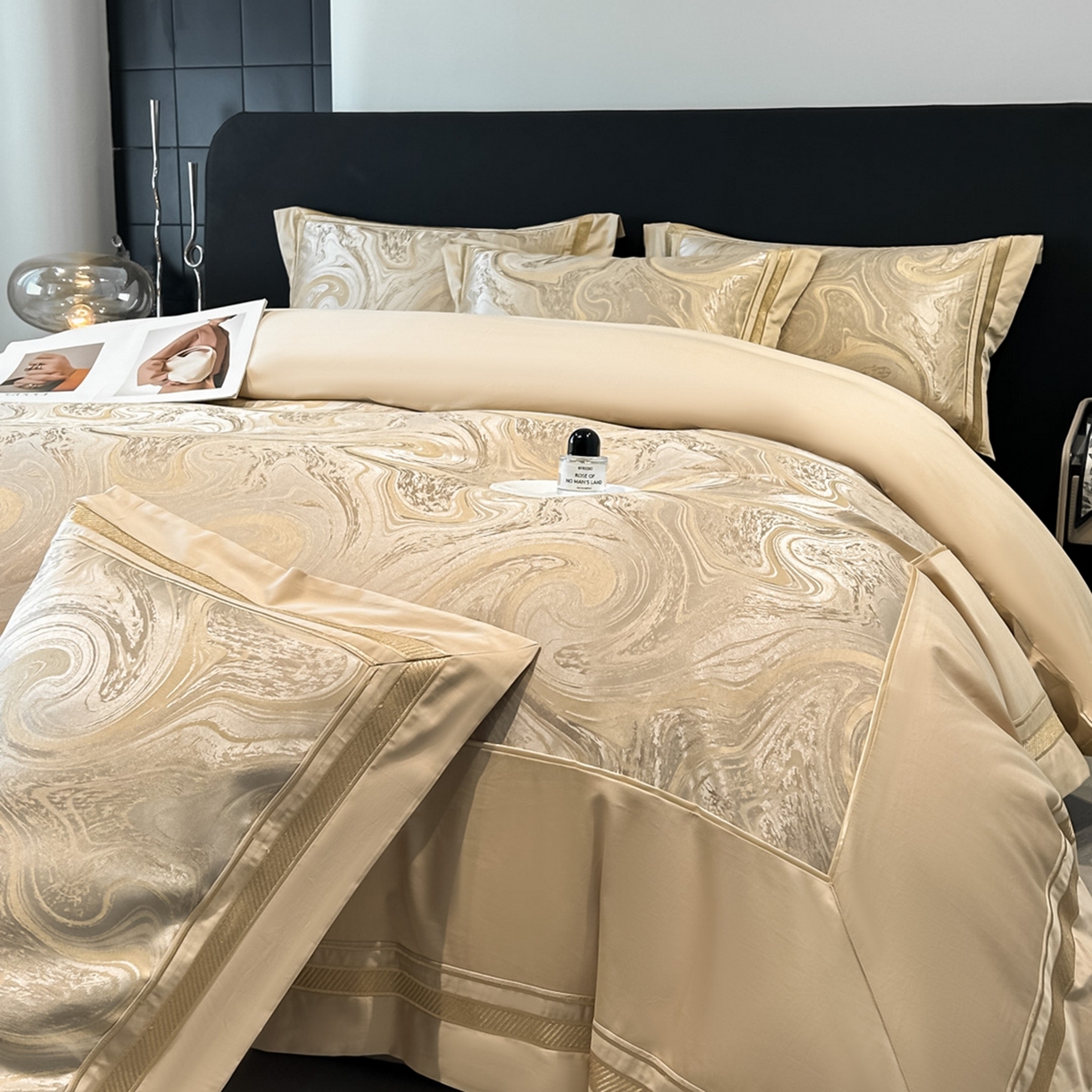 91家纺网 家纺一手货源 找家纺 （总）博纳家纺 2026春夏新款全棉纯棉高精密色织提花绣花四件套-炫彩年华