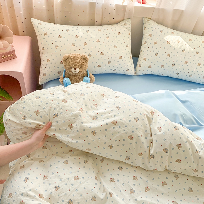 91家纺网 家纺一手货源 找家纺 （总）卢赛尔 2026新款古法水洗仿棉云感棉学生三件套四件套