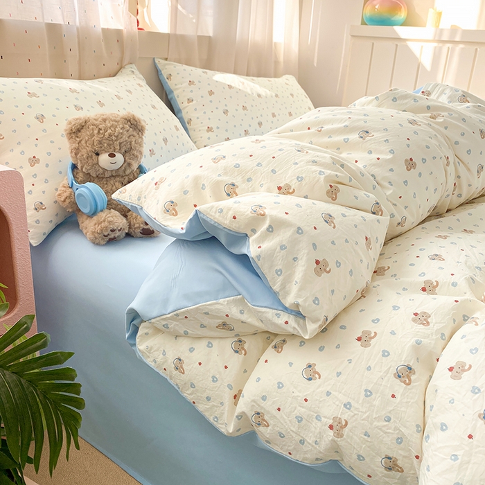 91家纺网 家纺一手货源 找家纺 （总）卢赛尔 2026新款古法水洗仿棉云感棉学生三件套四件套