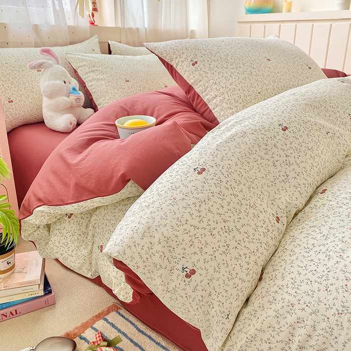 91家纺网 家纺一手货源 找家纺 （总）卢赛尔 2026新款古法水洗仿棉云感棉学生三件套四件套