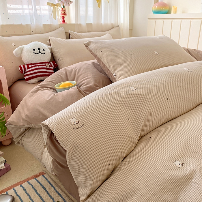 91家纺网 家纺一手货源 找家纺 （总）卢赛尔 2026新款古法水洗仿棉云感棉学生三件套四件套