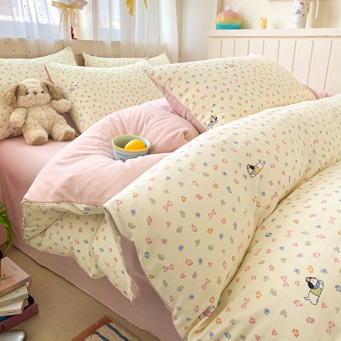 91家纺网 家纺一手货源 找家纺 （总）卢赛尔 2026新款古法水洗仿棉云感棉学生三件套四件套