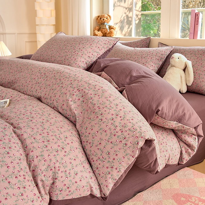 91家纺网 家纺一手货源 找家纺 （总）卢赛尔 2026新款古法水洗仿棉云感棉学生三件套四件套