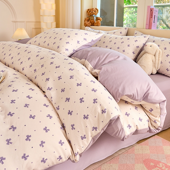 91家纺网 家纺一手货源 找家纺 （总）卢赛尔 2026新款古法水洗仿棉云感棉学生三件套四件套