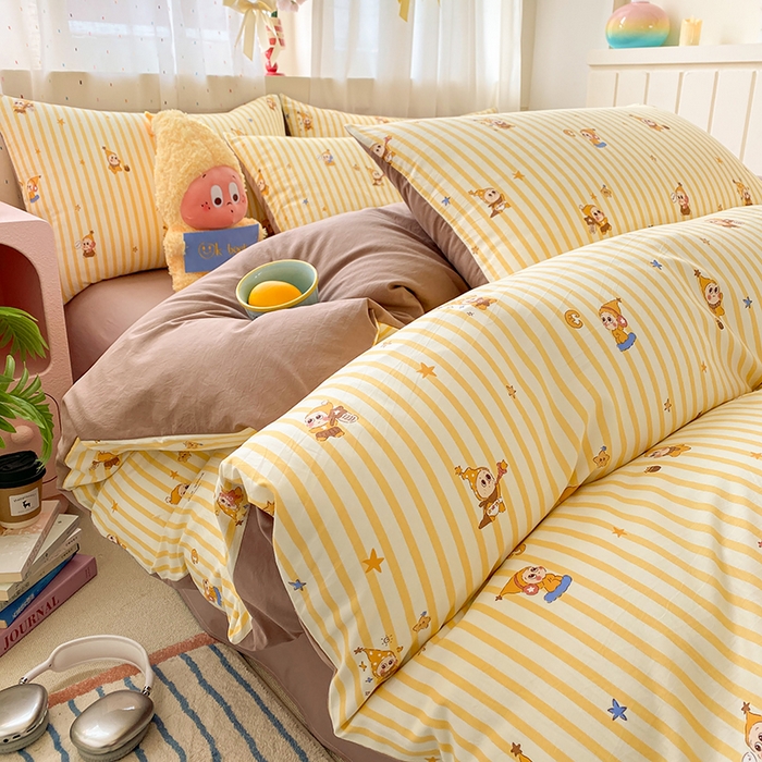 91家纺网 家纺一手货源 找家纺 （总）卢赛尔 2026新款古法水洗仿棉云感棉学生三件套四件套