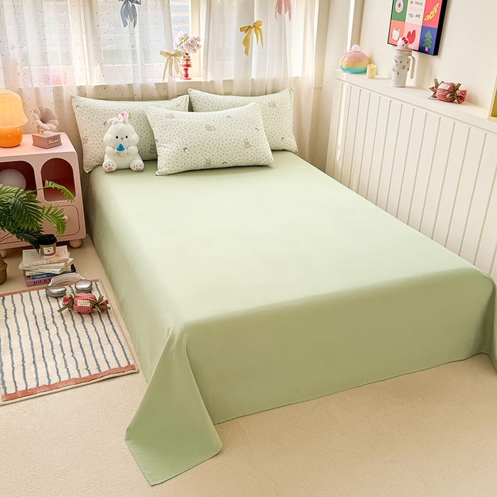 91家纺网 家纺一手货源 找家纺 卢赛尔 2026新款古法水洗仿棉云感棉学生三件套四件套 田园汪