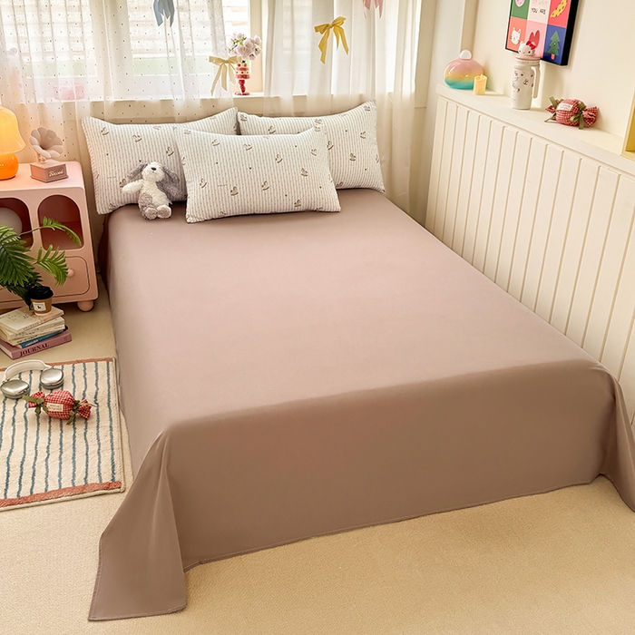 91家纺网 家纺一手货源 找家纺 卢赛尔 2026新款古法水洗仿棉云感棉学生三件套四件套 小木马