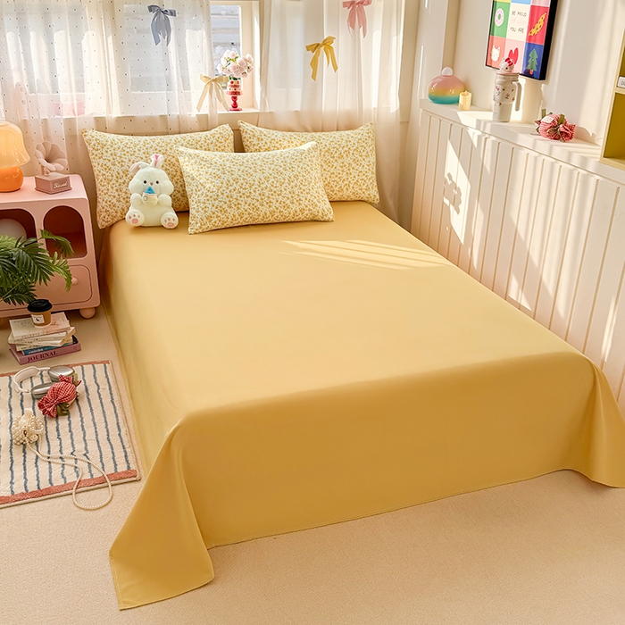 91家纺网 家纺一手货源 找家纺 卢赛尔 2026新款古法水洗仿棉云感棉学生三件套四件套 秋韵