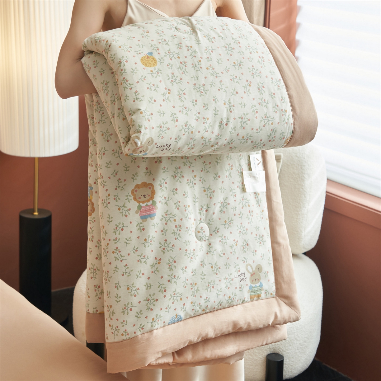 91家纺网 家纺一手货源 找家纺 （总）恒爱家纺 2026新款全棉纯棉12868印花夏被夏凉被空调被