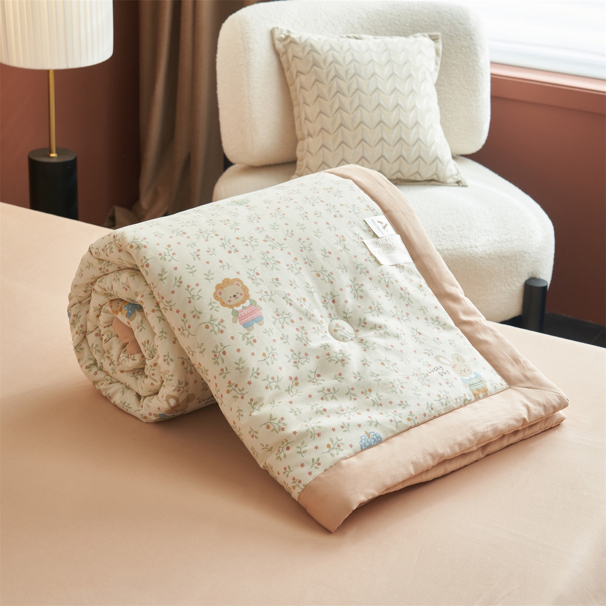 91家纺网 家纺一手货源 找家纺 （总）恒爱家纺 2026新款全棉纯棉12868印花夏被夏凉被空调被