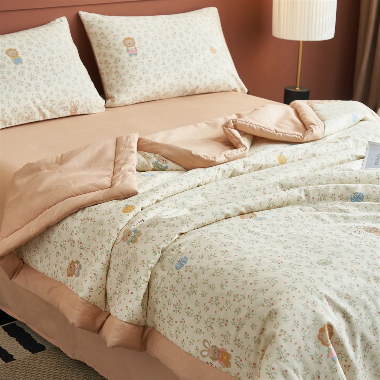 91家纺网 家纺一手货源 找家纺 （总）恒爱家纺 2026新款全棉纯棉12868印花夏被夏凉被空调被