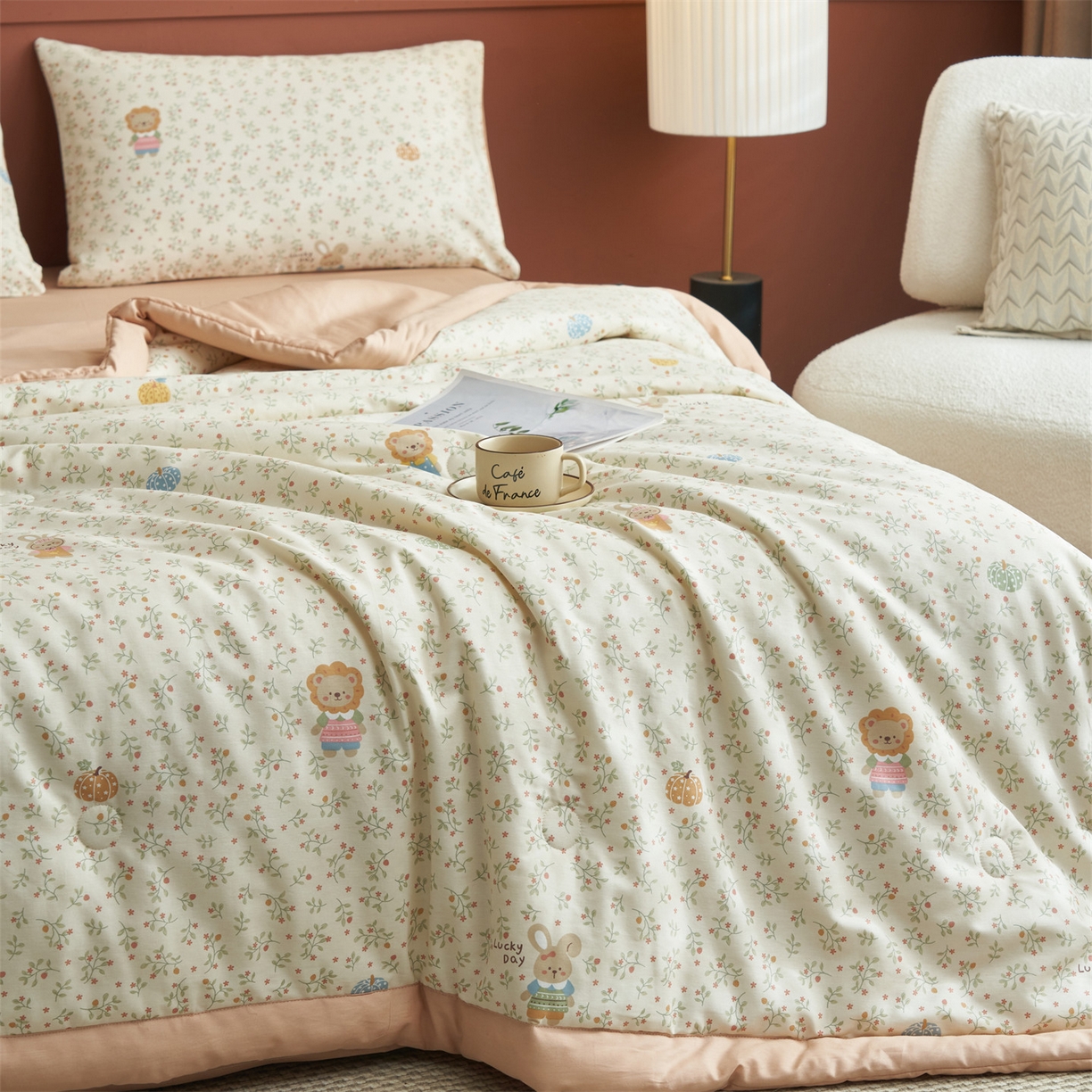 91家纺网 家纺一手货源 找家纺 （总）恒爱家纺 2026新款全棉纯棉12868印花夏被夏凉被空调被