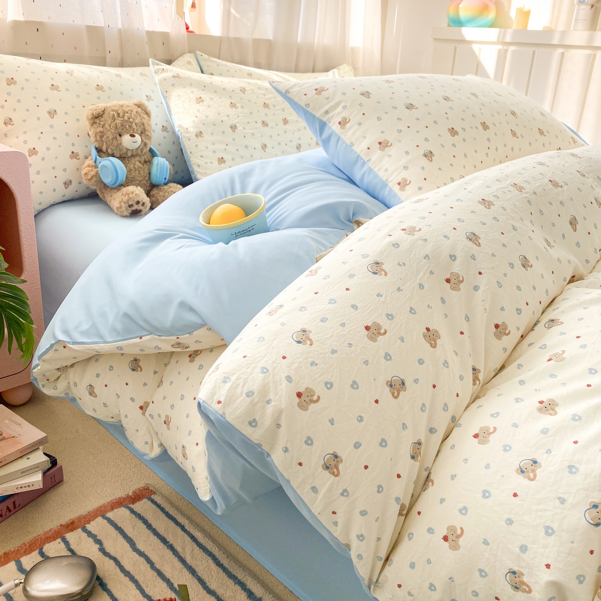 91家纺网 家纺一手货源 找家纺 卢赛尔 2025新款高克重全消光牛奶绒蕾丝刺绣韩版花边四件套-蝶恋花（带无纺布包装） 柠檬黄