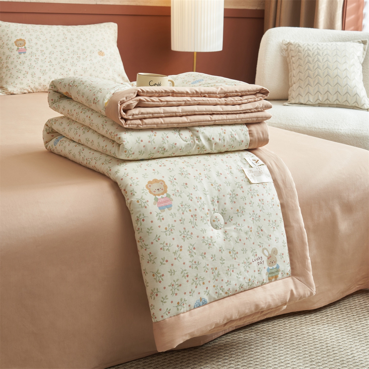 91家纺网 家纺一手货源 找家纺 （总）恒爱家纺 2026新款全棉纯棉12868印花夏被夏凉被空调被