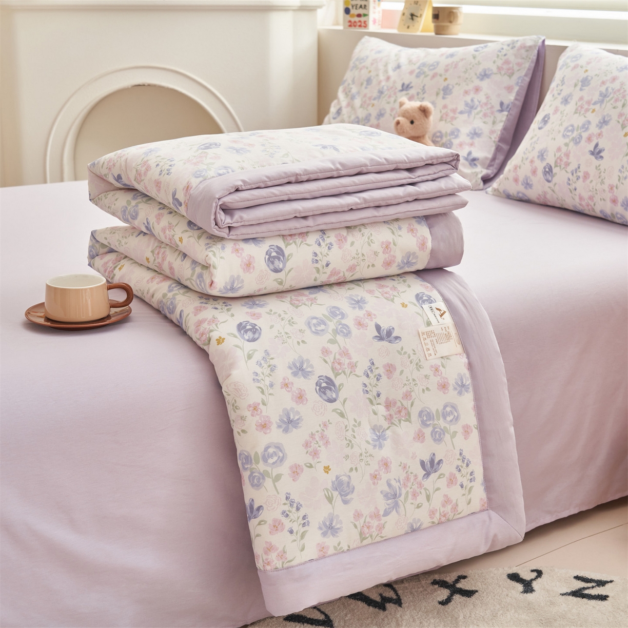 91家纺网 家纺一手货源 找家纺 （总）恒爱家纺 2026新款全棉纯棉12868印花夏被夏凉被空调被