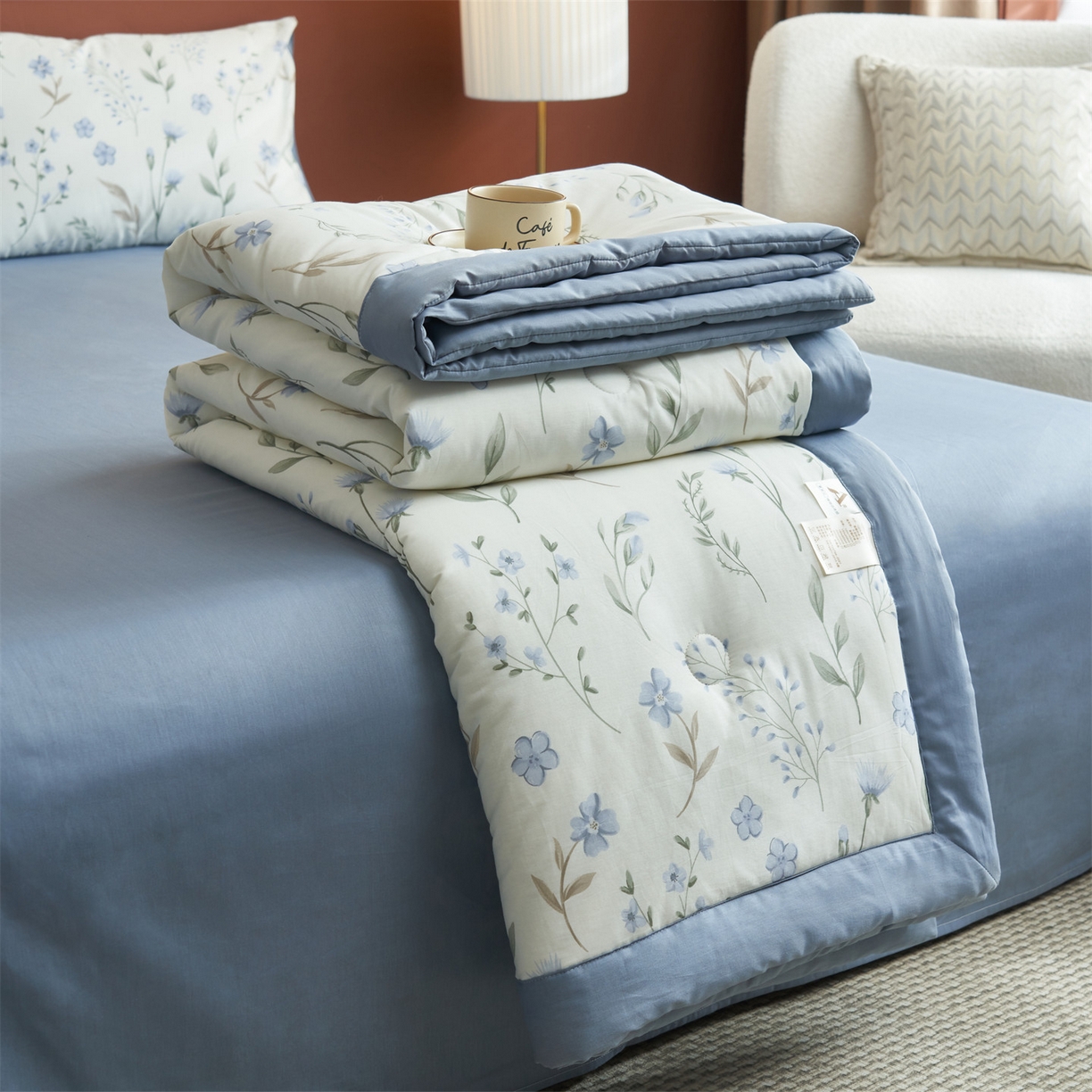 91家纺网 家纺一手货源 找家纺 （总）恒爱家纺 2026新款全棉纯棉12868印花夏被夏凉被空调被