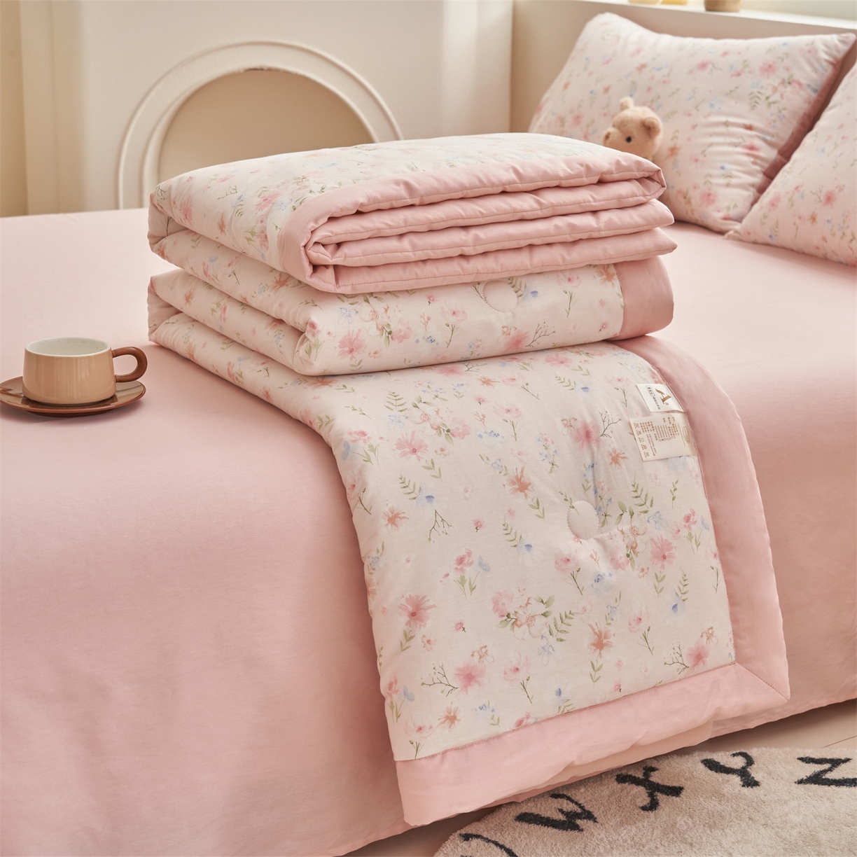 91家纺网 家纺一手货源 找家纺 （总）恒爱家纺 2026新款全棉纯棉12868印花夏被夏凉被空调被