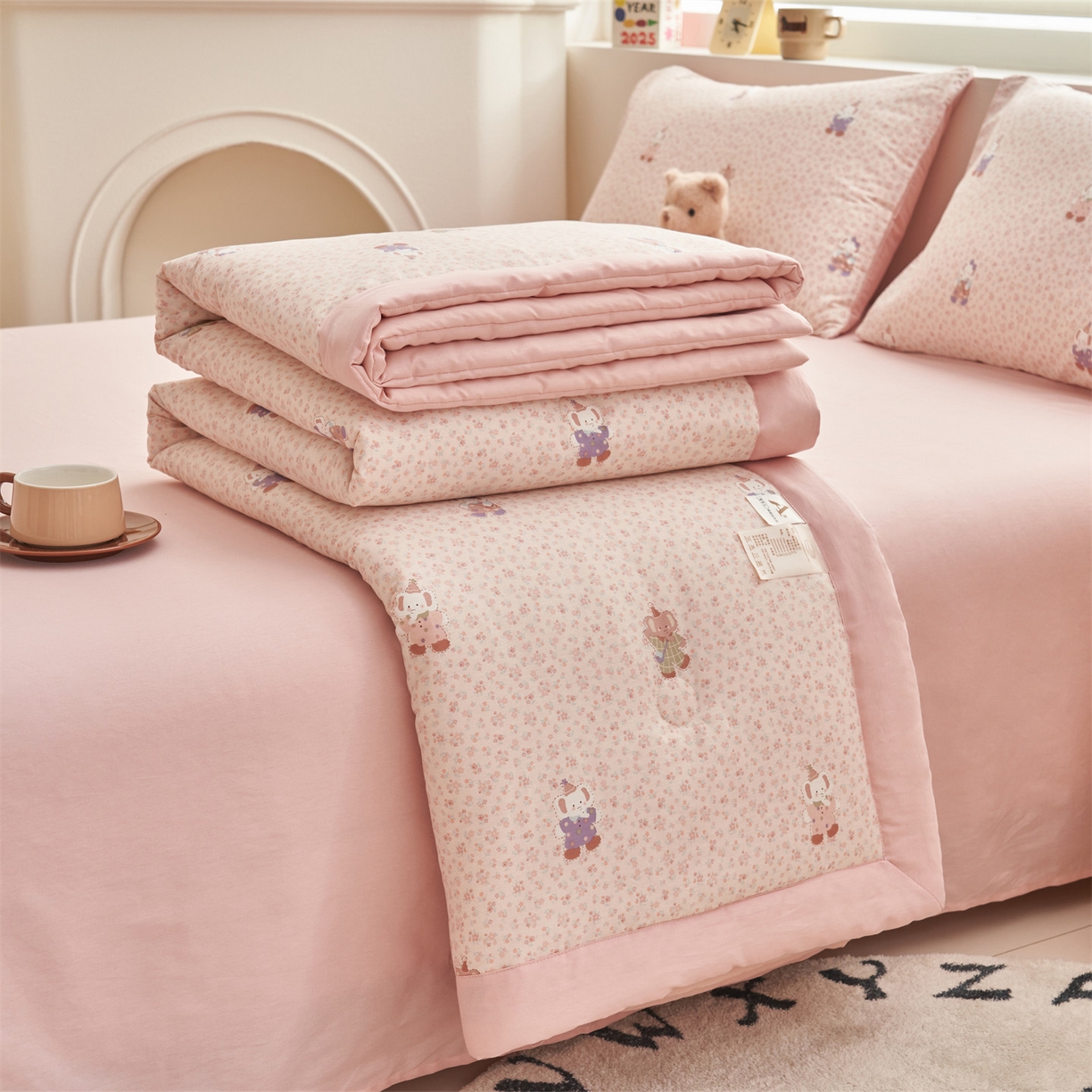 91家纺网 家纺一手货源 找家纺 （总）恒爱家纺 2026新款全棉纯棉12868印花夏被夏凉被空调被