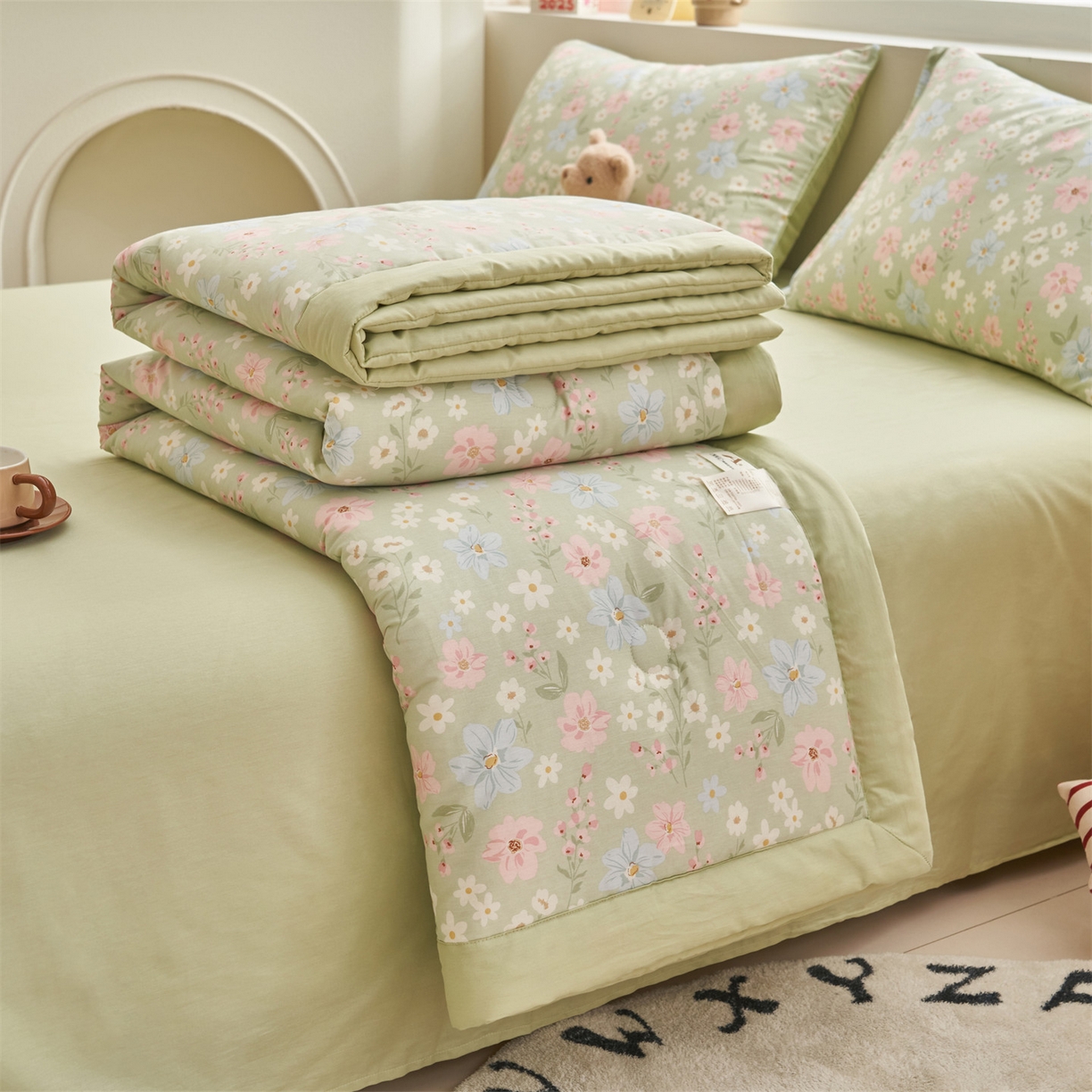 91家纺网 家纺一手货源 找家纺 （总）恒爱家纺 2026新款全棉纯棉12868印花夏被夏凉被空调被