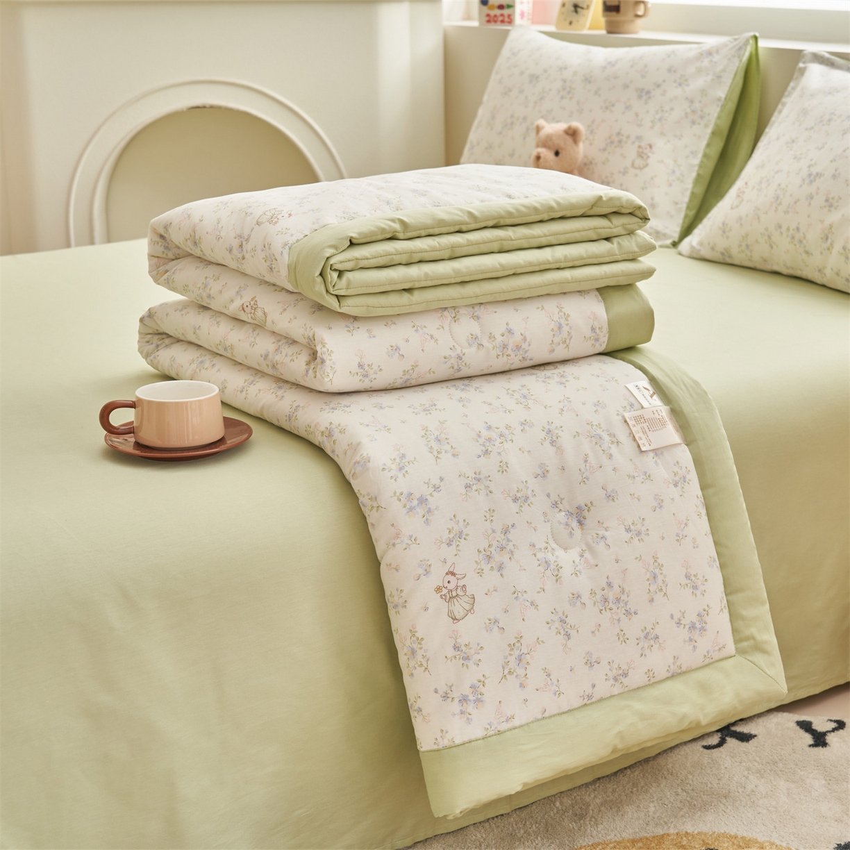 91家纺网 家纺一手货源 找家纺 （总）恒爱家纺 2026新款全棉纯棉12868印花夏被夏凉被空调被