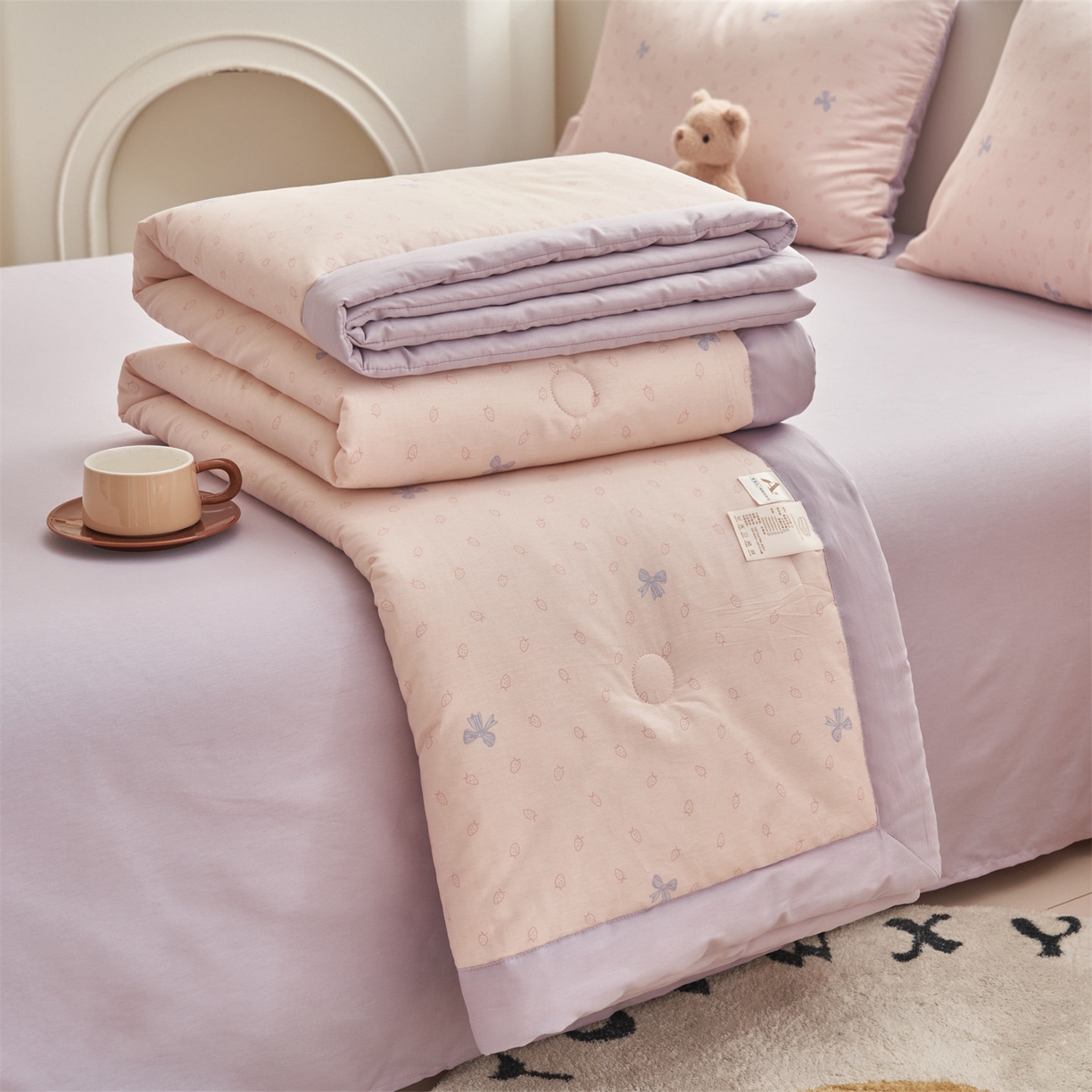 91家纺网 家纺一手货源 找家纺 （总）恒爱家纺 2026新款全棉纯棉12868印花夏被夏凉被空调被