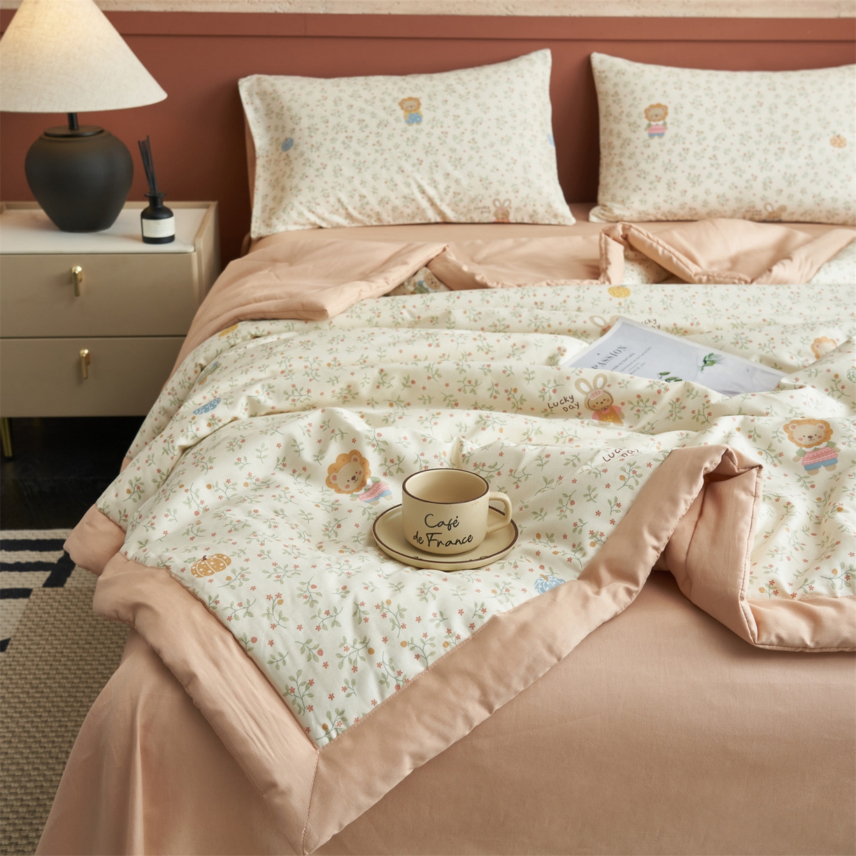 91家纺网 家纺一手货源 找家纺 恒爱家纺 2026新款全棉纯棉12868印花夏被夏凉被空调被 ABL萌系乐园