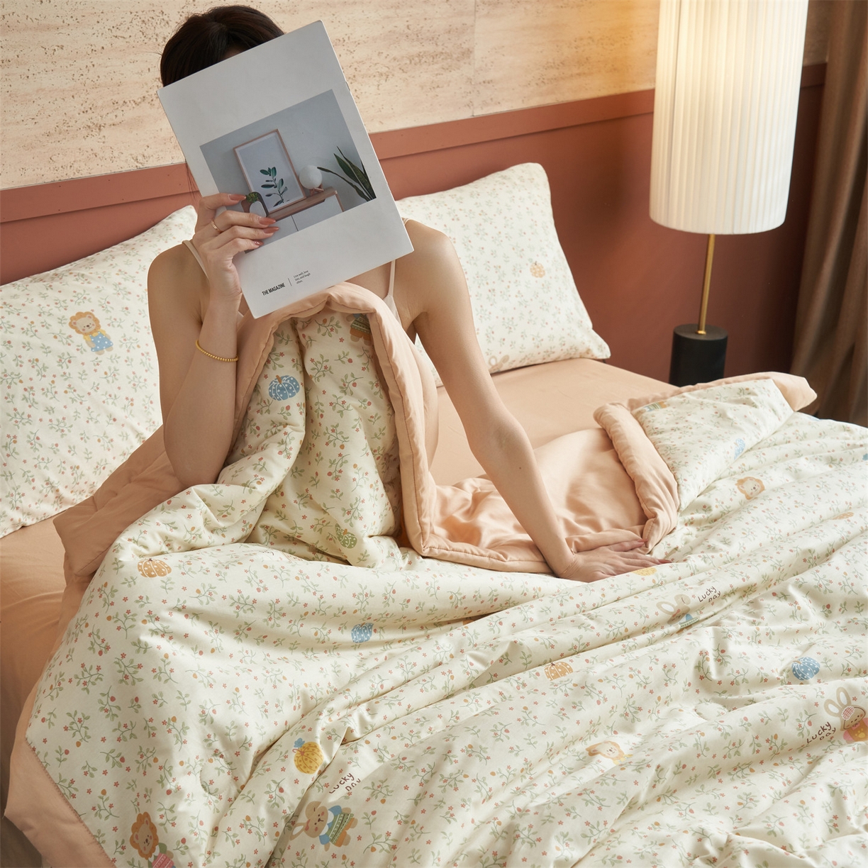 91家纺网 家纺一手货源 找家纺 恒爱家纺 2026新款全棉纯棉12868印花夏被夏凉被空调被 ABL萌系乐园