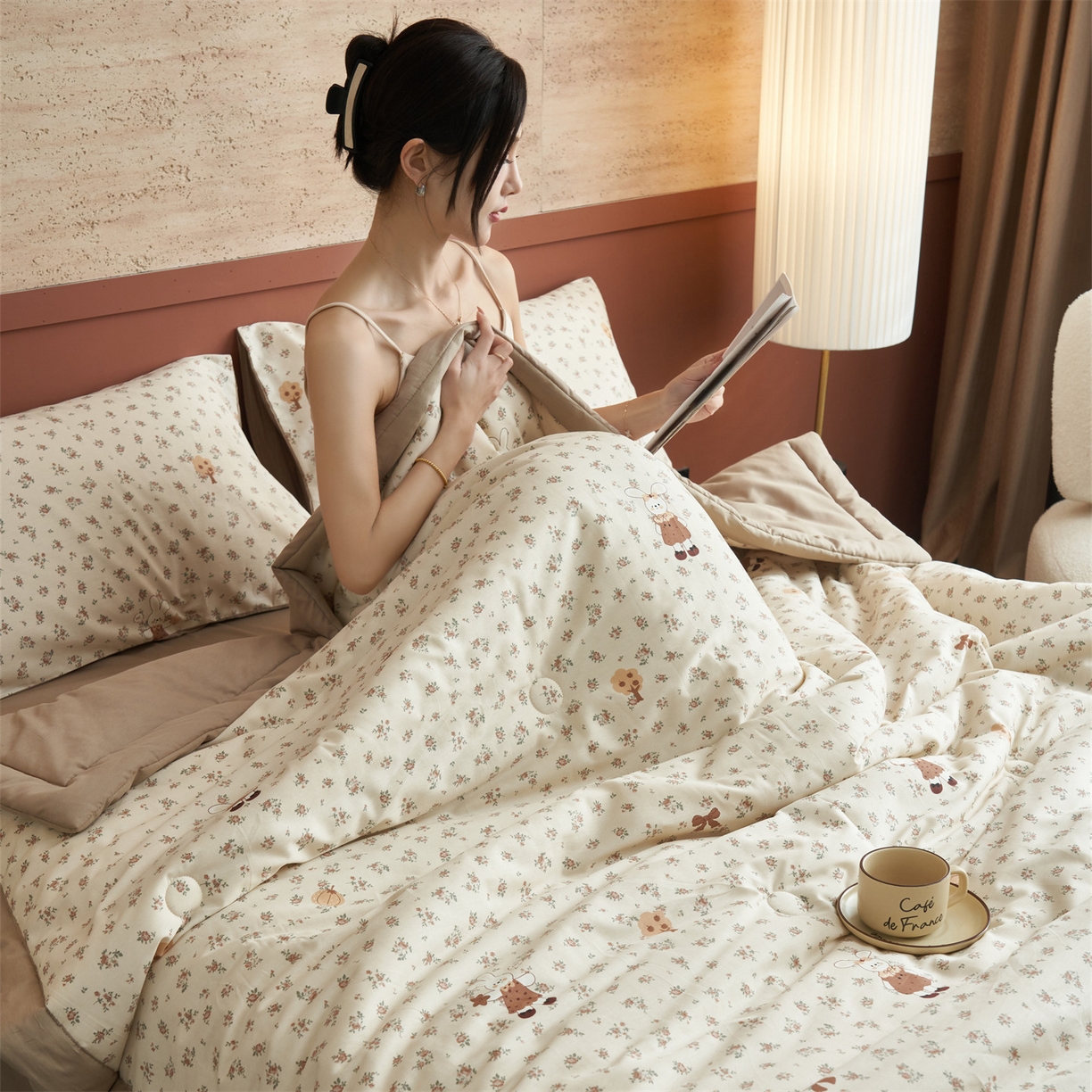 91家纺网 家纺一手货源 找家纺 恒爱家纺 2026新款全棉纯棉12868印花夏被夏凉被空调被 ABL南瓜甜心