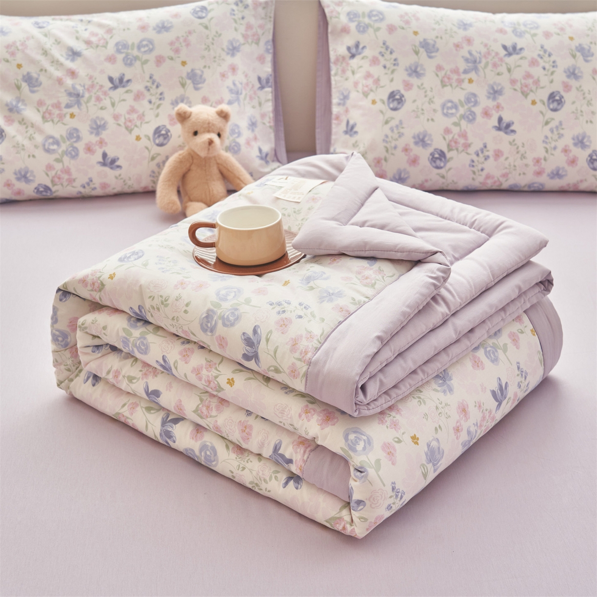 91家纺网 家纺一手货源 找家纺 恒爱家纺 2026新款全棉纯棉12868印花夏被夏凉被空调被 BR芳华