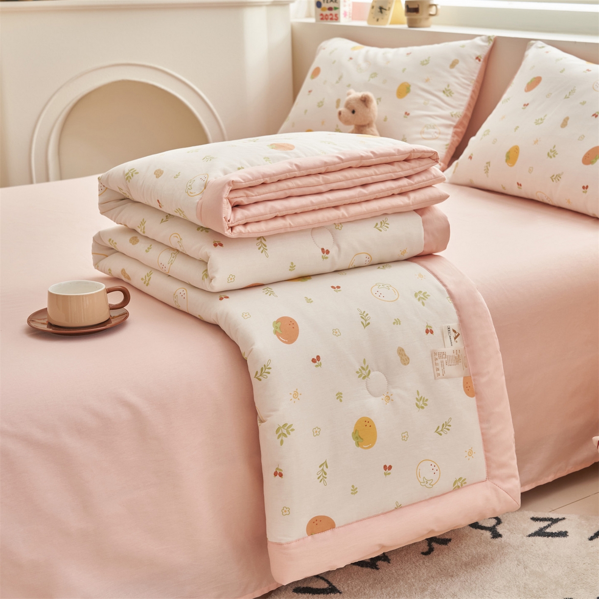 91家纺网 家纺一手货源 找家纺 恒爱家纺 2026新款全棉纯棉12868印花夏被夏凉被空调被 BR果香四季