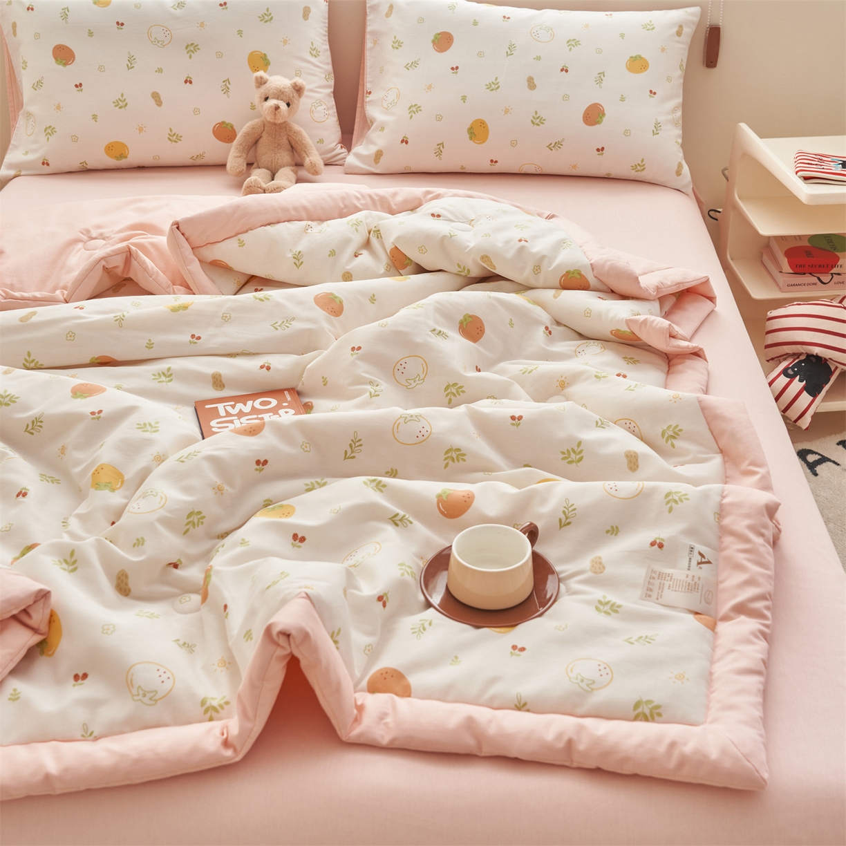 91家纺网 家纺一手货源 找家纺 恒爱家纺 2026新款全棉纯棉12868印花夏被夏凉被空调被 BR果香四季